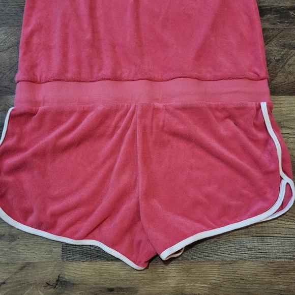 Vintage Express Pink Terry Cloth White Trim Y2K Strapless Romper Size Large - Picture 8 of 10
